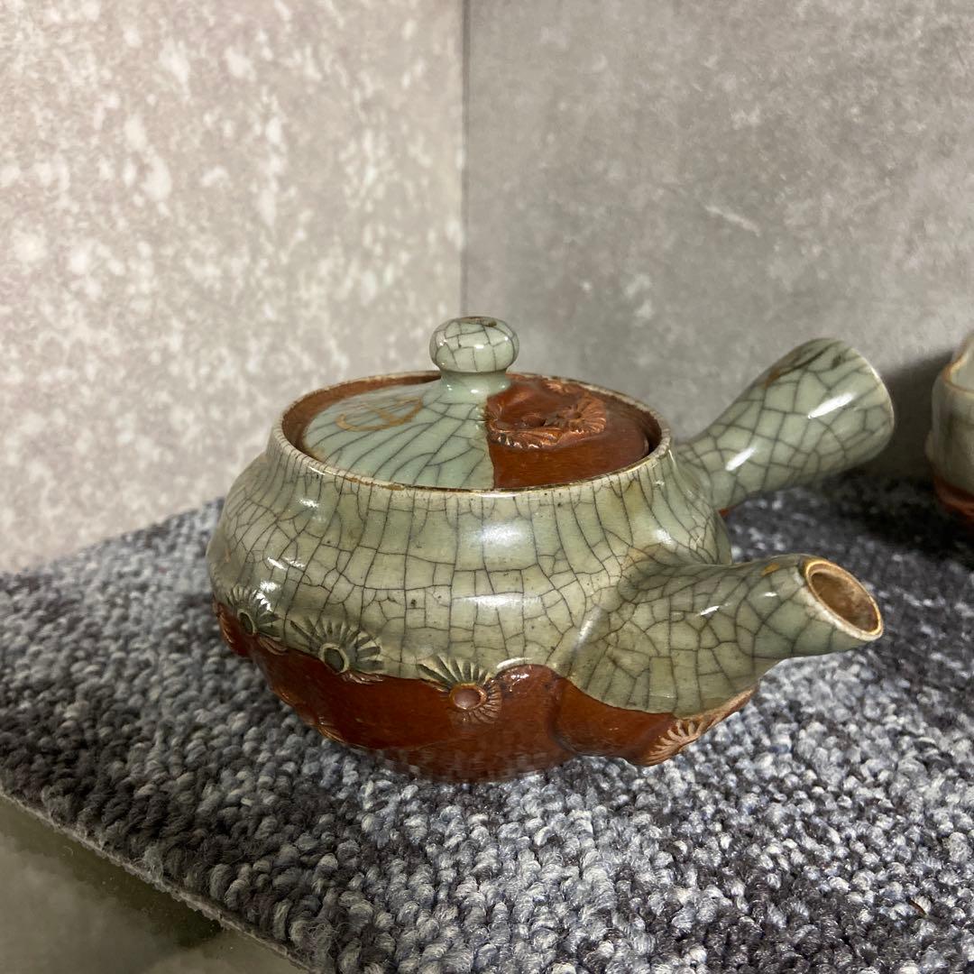 相馬焼　相馬幸山　相馬吉忠　茶器揃い　煎茶揃い　茶器セット　宝瓶　湯さまし　湯呑