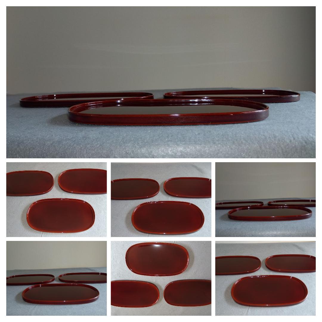 越前漆器　溜塗　極上品質菓子皿【多目的中皿】5客セット