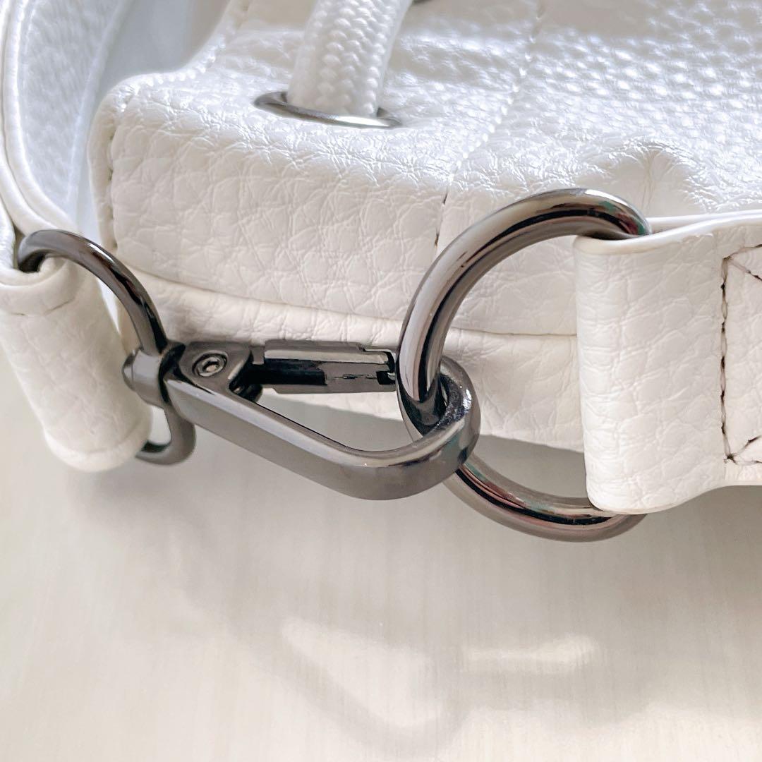 1PIU1UGUALE3 GOLF　カートバッグ　巾着バッグ　ラウンドバッグ　白