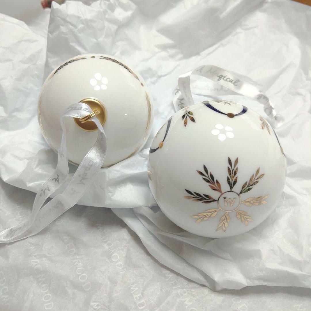 新品*ウェッジウッド ホリデイオーナメント ルネッサンス ゴールド 2個入