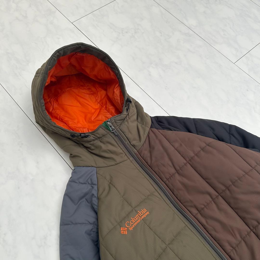 Columbia hooded puffer jacket マルチカラー　00s
