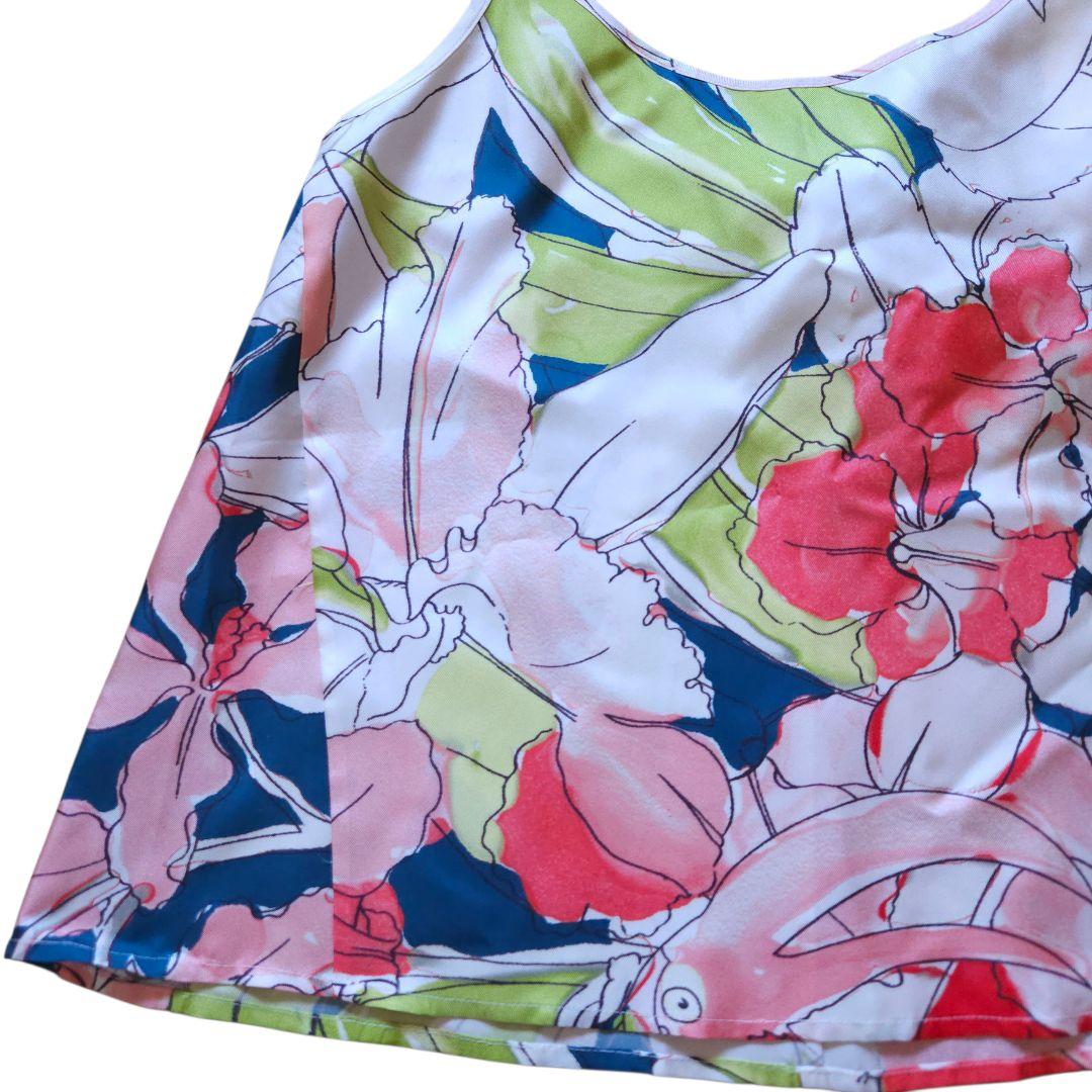 バナナタイム 花柄 キャミソール シルク100% Sサイズ オシャレ 極美品