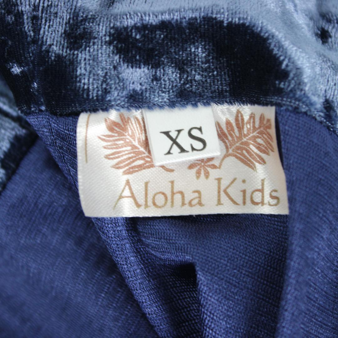 【フラダンス用衣装 美品 ベロアドレス】Aloha kids XS ノースリーブ