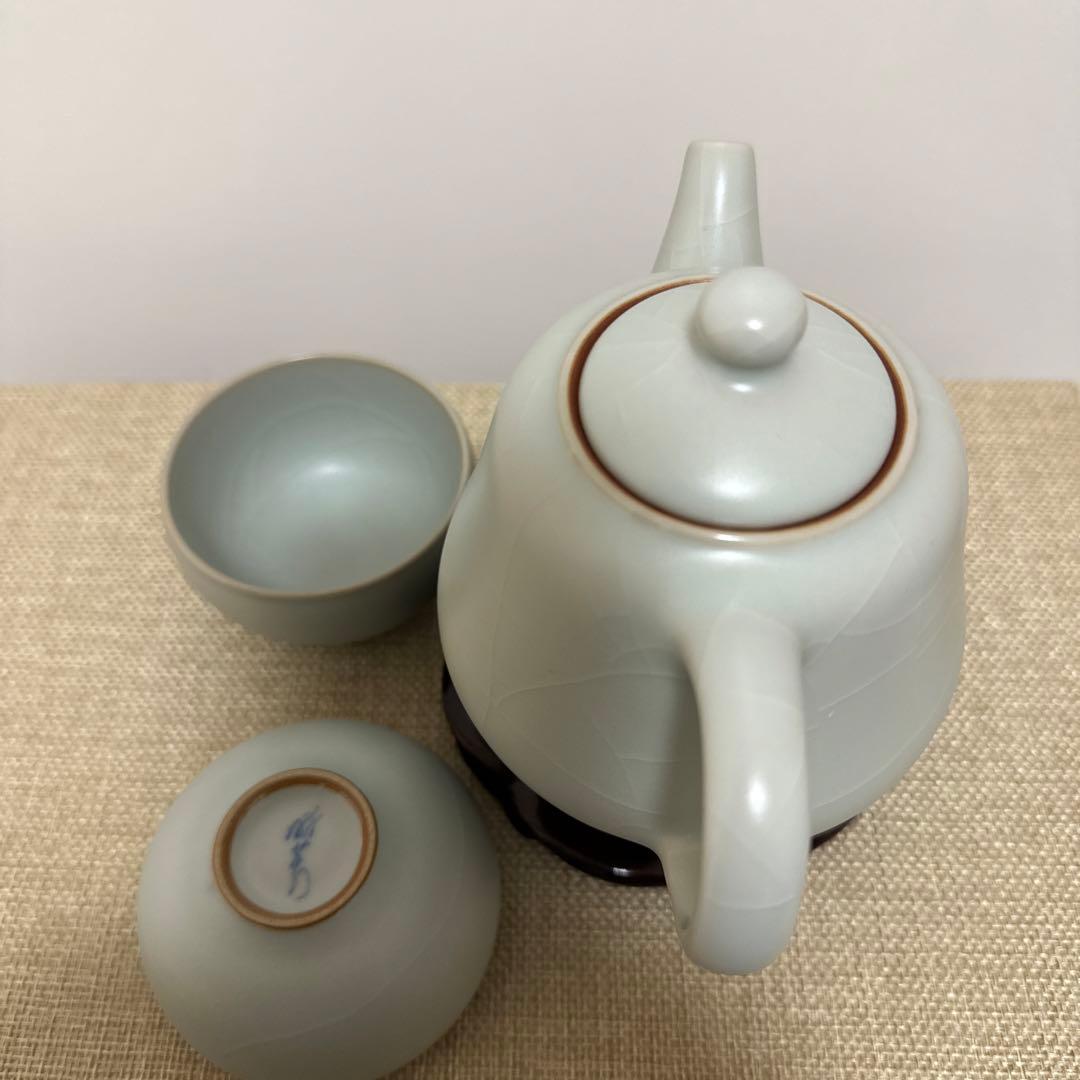 曉芳窯，汝窯，唐木台4点，茶器，中国茶器，台湾，九谷焼，相馬焼，平安，京焼