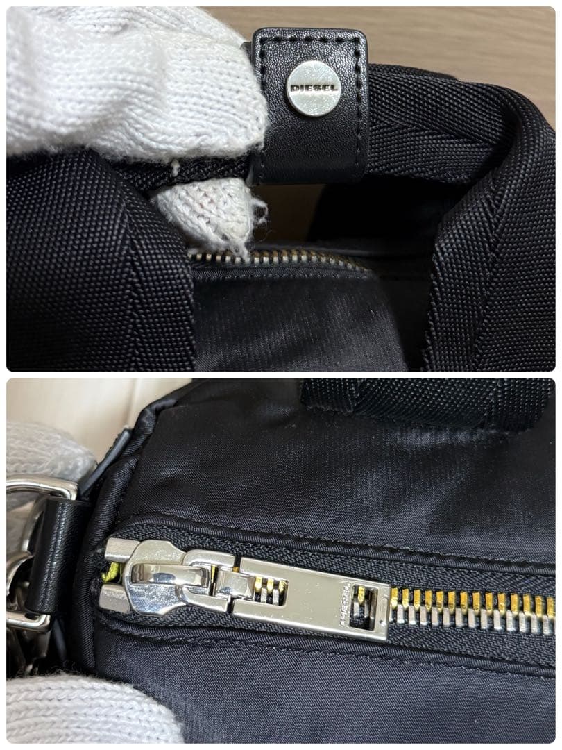 【美品】DIESEL ディーゼル 3way ミニドラムバッグ ナイロン ブラック