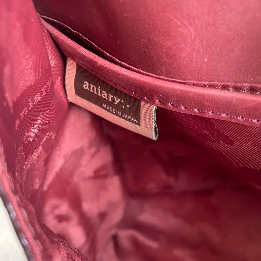 美品 アニアリ 2wayショルダーバッグ レザー ブラウン ターンロック 大きめ