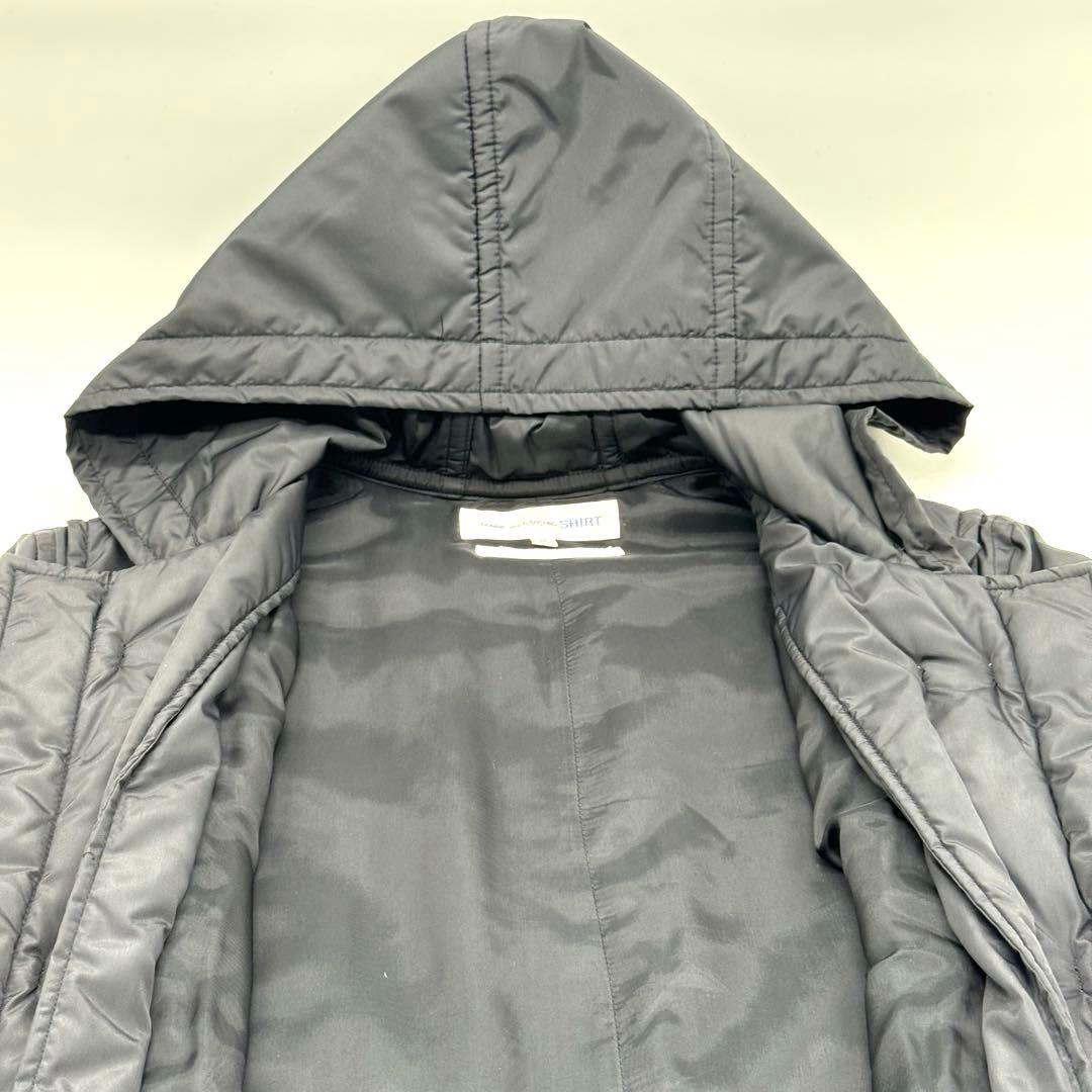 美品　コムデギャルソンシャツ　ブラック　メンズオム　ナイロンダッフルコート M