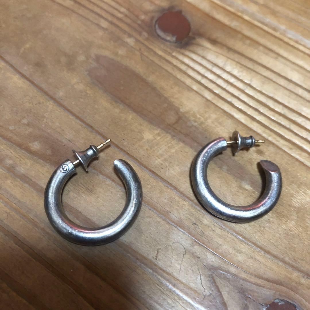 シルバー フープ型ピアス　キャリアリング