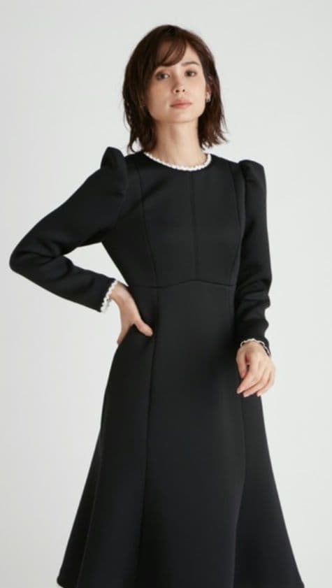 【タグ付】卒業式入学式　セレモニー　レース切替ポンチワンピース　36