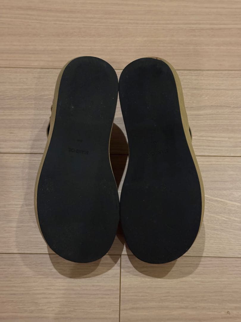 靴 STAND OIL HATCHED MULE CAMEL 24cm