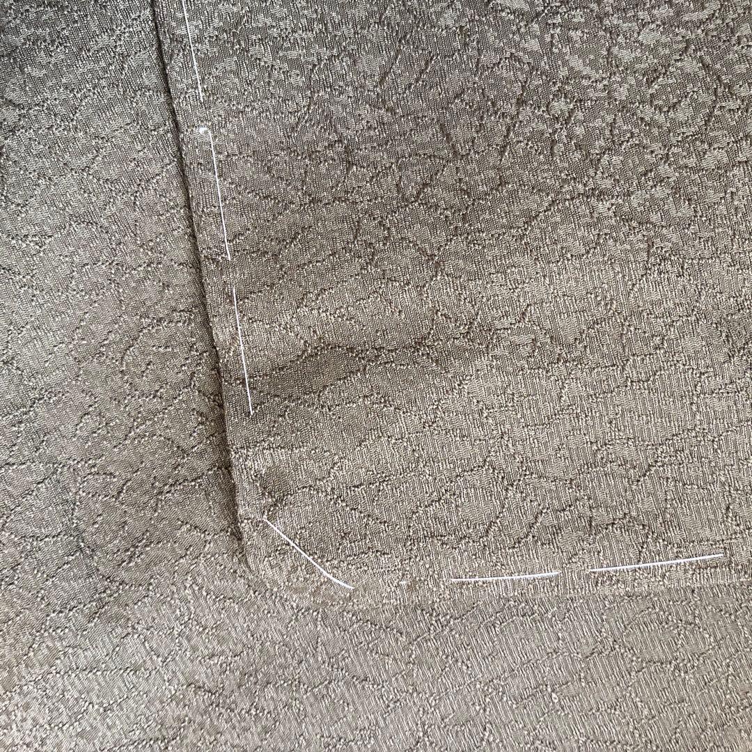 色無地　フルセット　着物　正絹　しつけ付き　ロング丈　灰緑　卒業式　入学式　J6