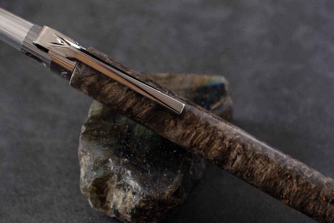 PG5木軸カスタム0217　高村杢工房 製図用シャープペンシル　花梨瘤　至高の黒