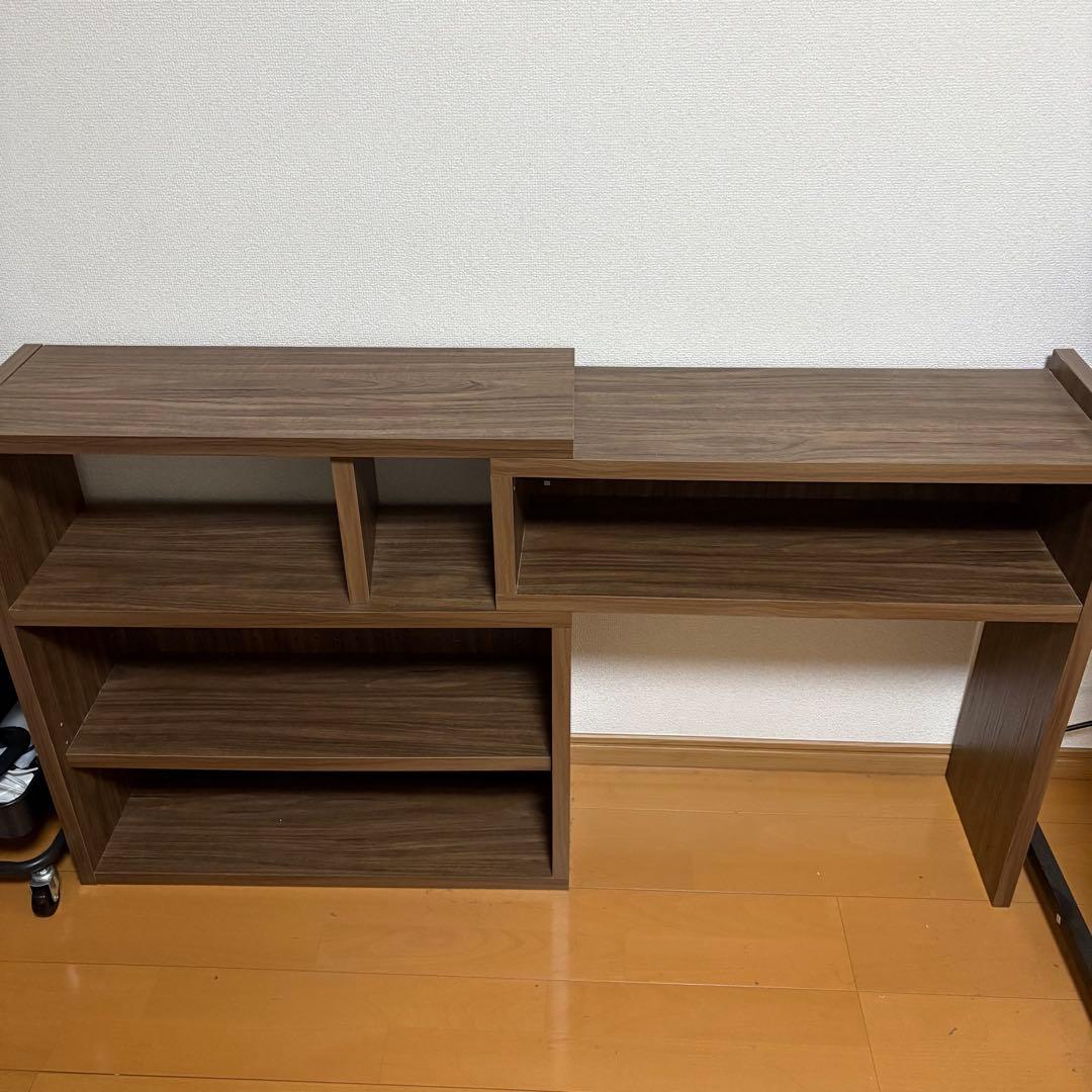 ニトリ　伸縮回転オープンラック　ブラウン