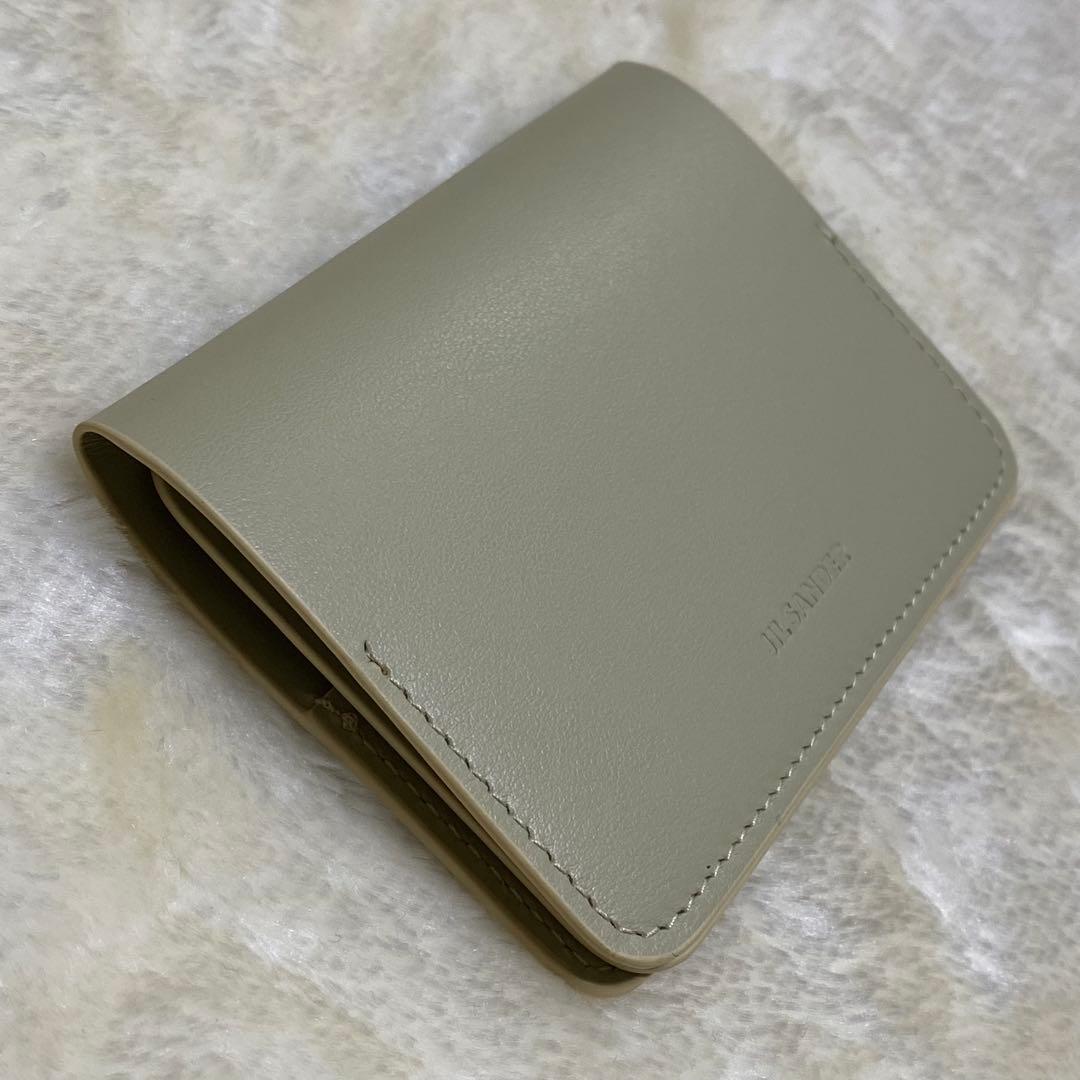 新品保管品✨ジルサンダー名刺入れカードケースロゴ型押しレザー黄緑パステルグリーン