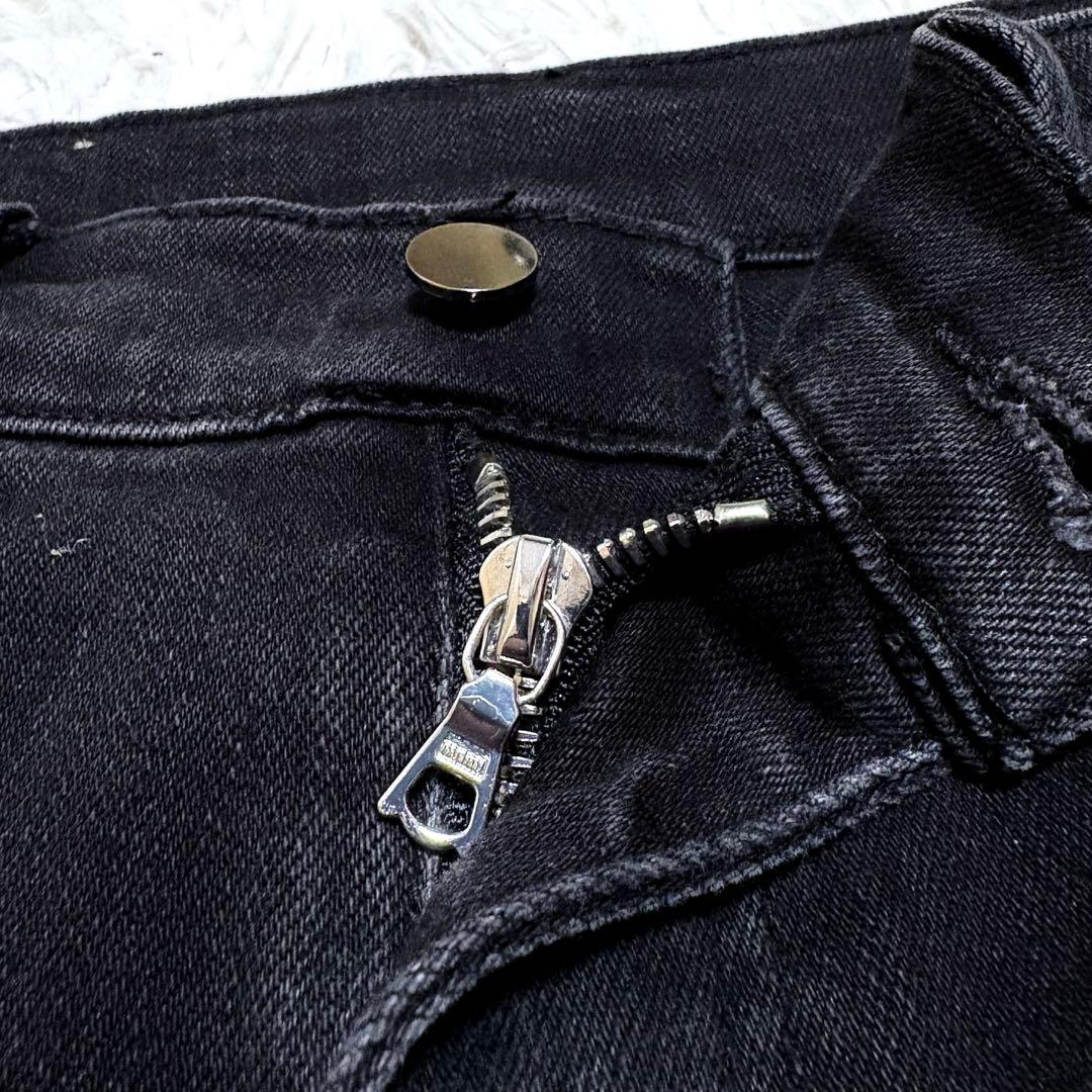 【極美品】mnmlミニマル　ダメージ加工スキニーデニムジーンズ　バンダナ　w30