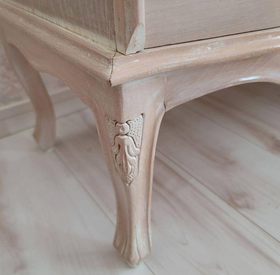 ロココ調　ピンクベージュ　猫足チェスト　引き出し　姫系　タンス　家具