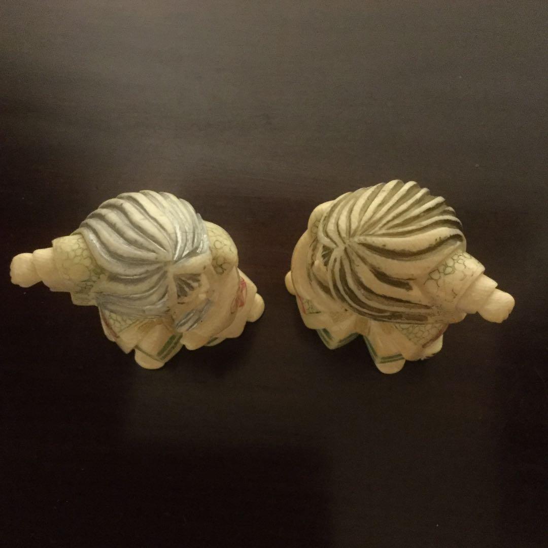 古い根付一対