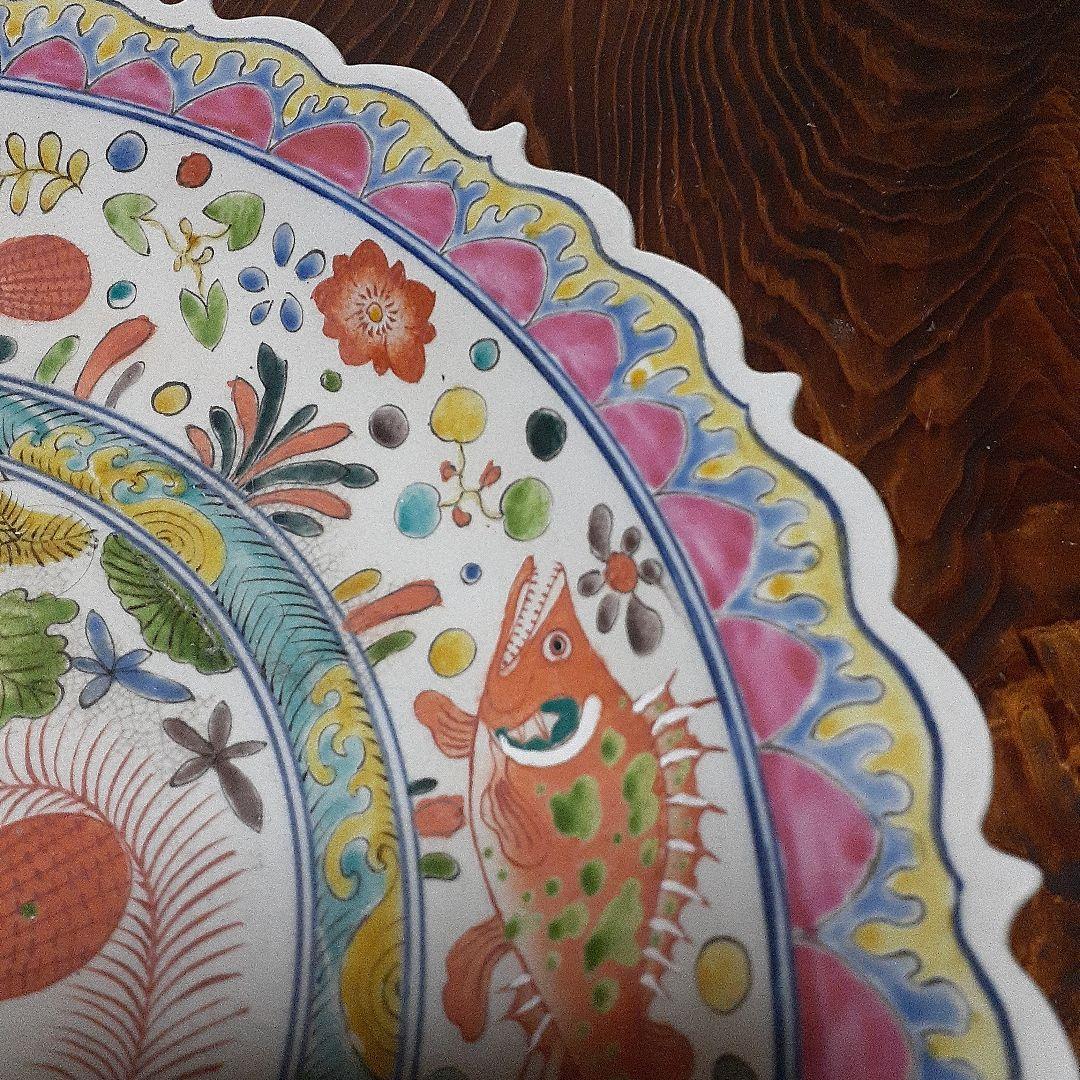 中国大明嘉靖年製魚藻文大皿