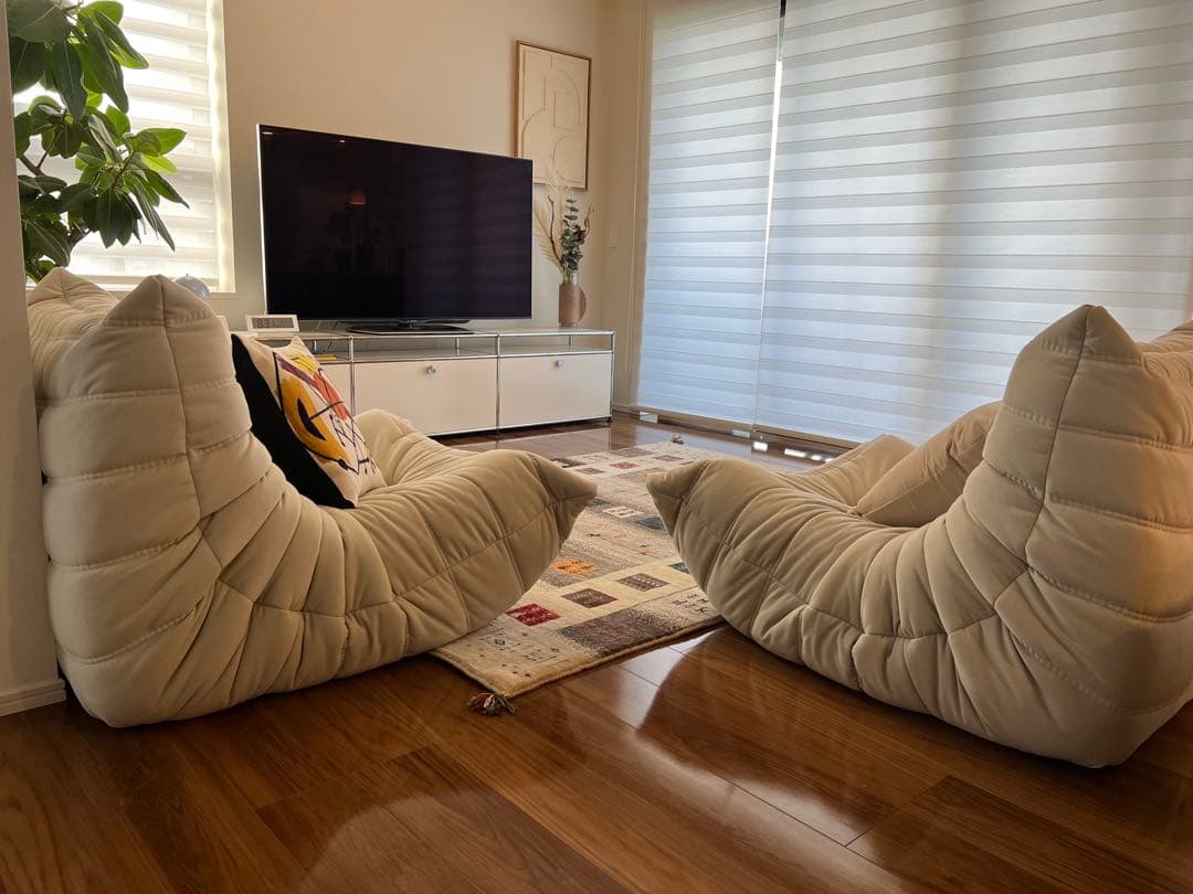 【極美品・保証書有り】Lランク生地 1Pソファー リーン・ロゼ・トーゴ