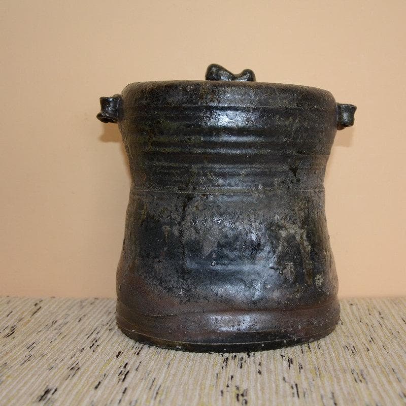 茶道具　丹波焼　水指　備前龍田川写水指　森本丹山　中古　送料込み