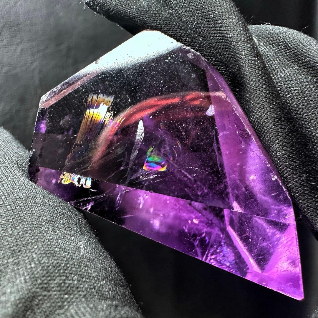 高品質❗アメジスト☆レインボー☆2点セットパワーストーン 置物 天然石A1253