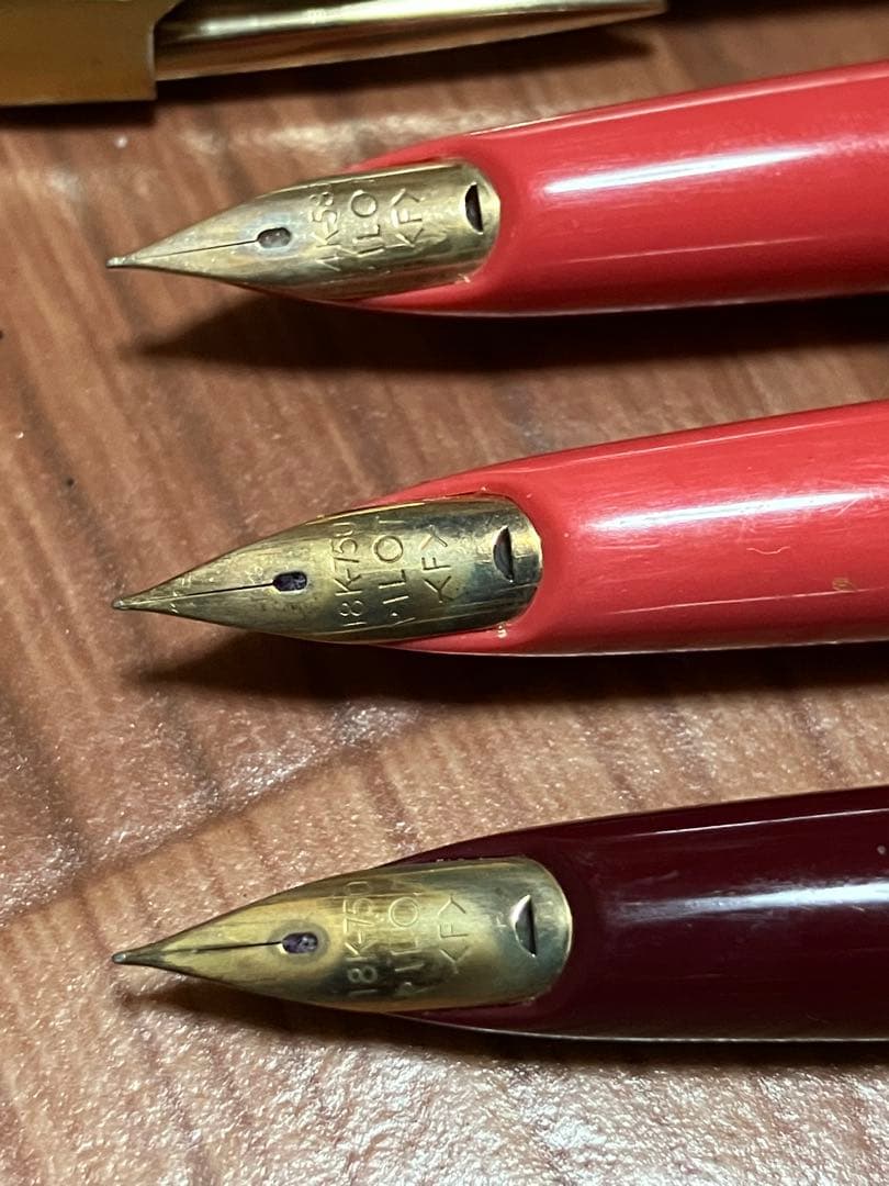 未使用 PILOT 万年筆 3本セット ペン先 14K 18K 2本 シルバー