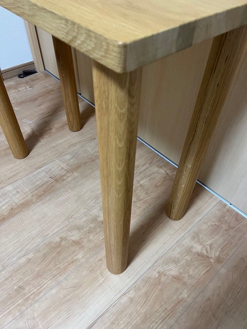 （無印良品.美品）オーク材ナチュラルテーブル天板&脚セット