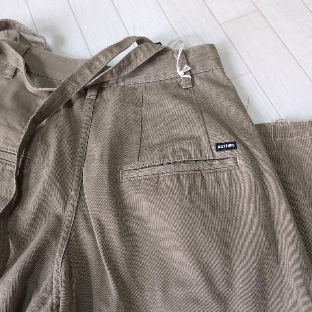 AUTHEN サス付きワイドパンツ コットン製