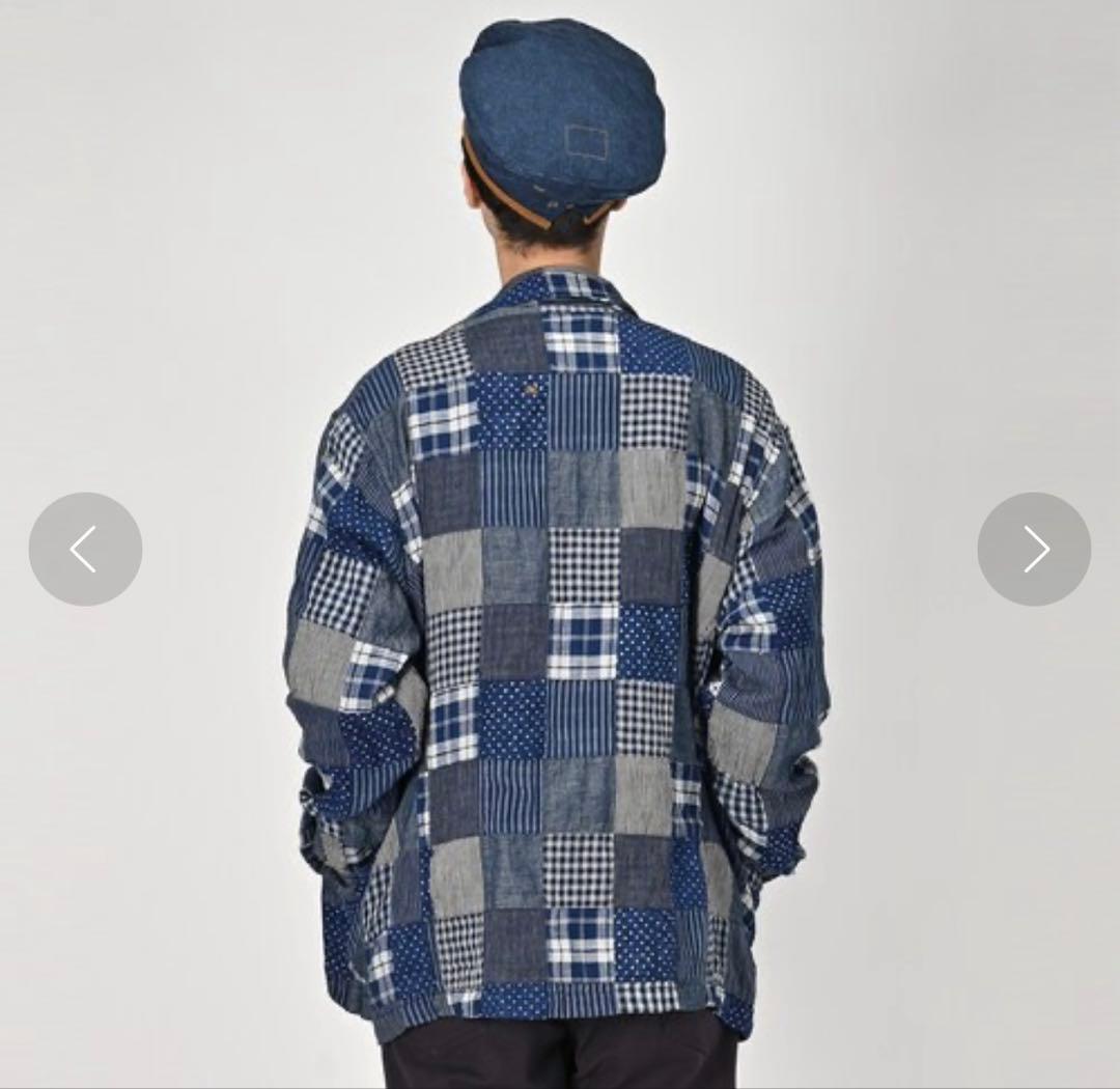 45R ミックスパッチワークの908 4ポケットシャツ インディゴ ユニセックス