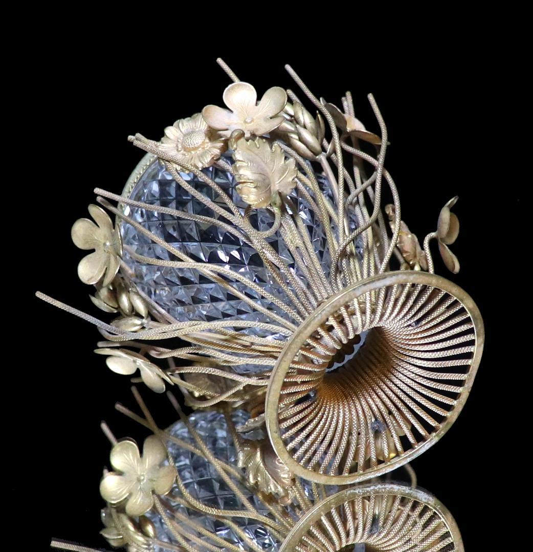 オールド・バカラ 博物館級 ブロンズ装飾 小物入れ ディアマン ビゾー 花瓶