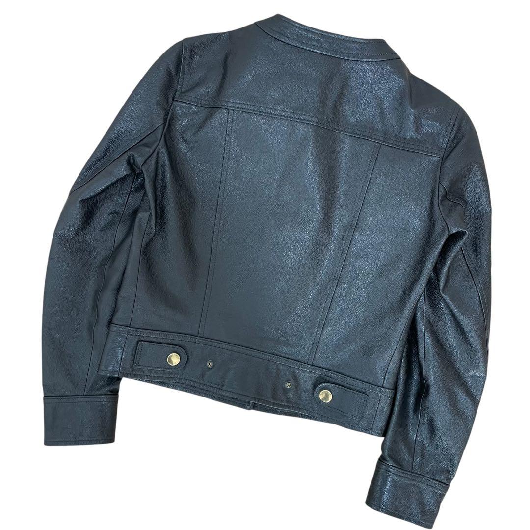 COACH ノーカラー レザージャケット 0(S相当) ブラック