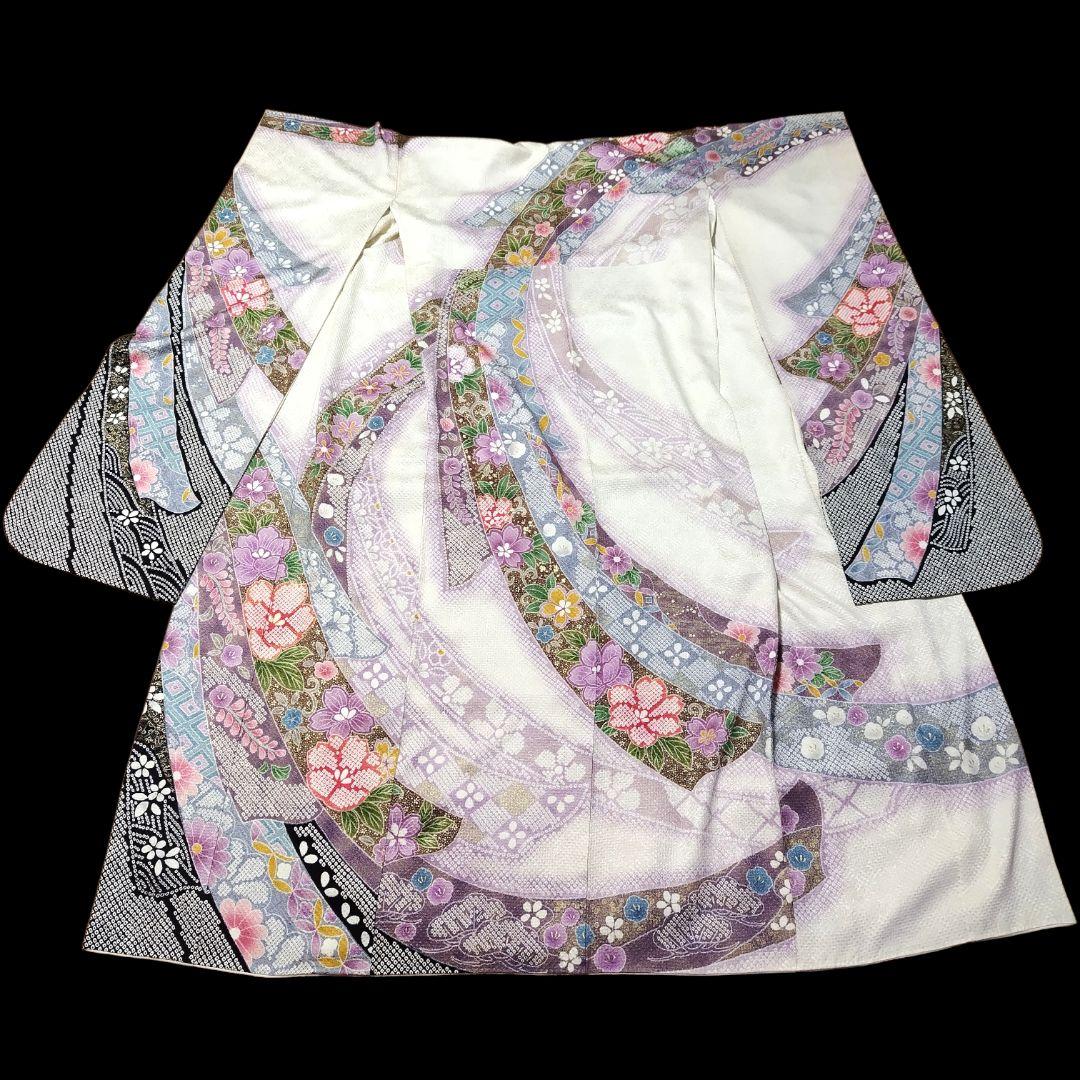 振袖フルセット(8点)・成人式・総絞り・エンボス加工・胴裏正絹・正絹・逸品