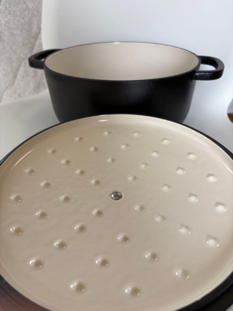 【バッラリーニ】BELLAMONTE 鋳物ほうろう鍋 ラウンド22cm 黒