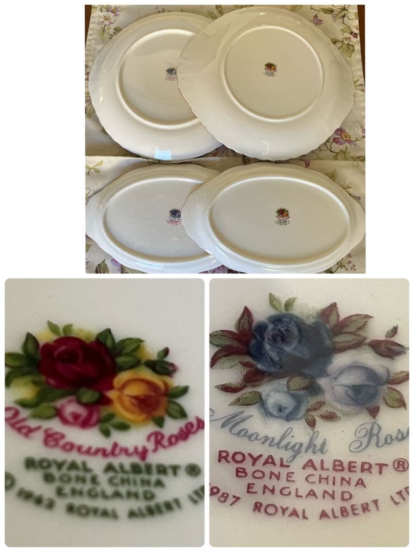 【美品】ロイヤルアルバート★ムーンライト＆オールドカントリーローズ★4枚セット