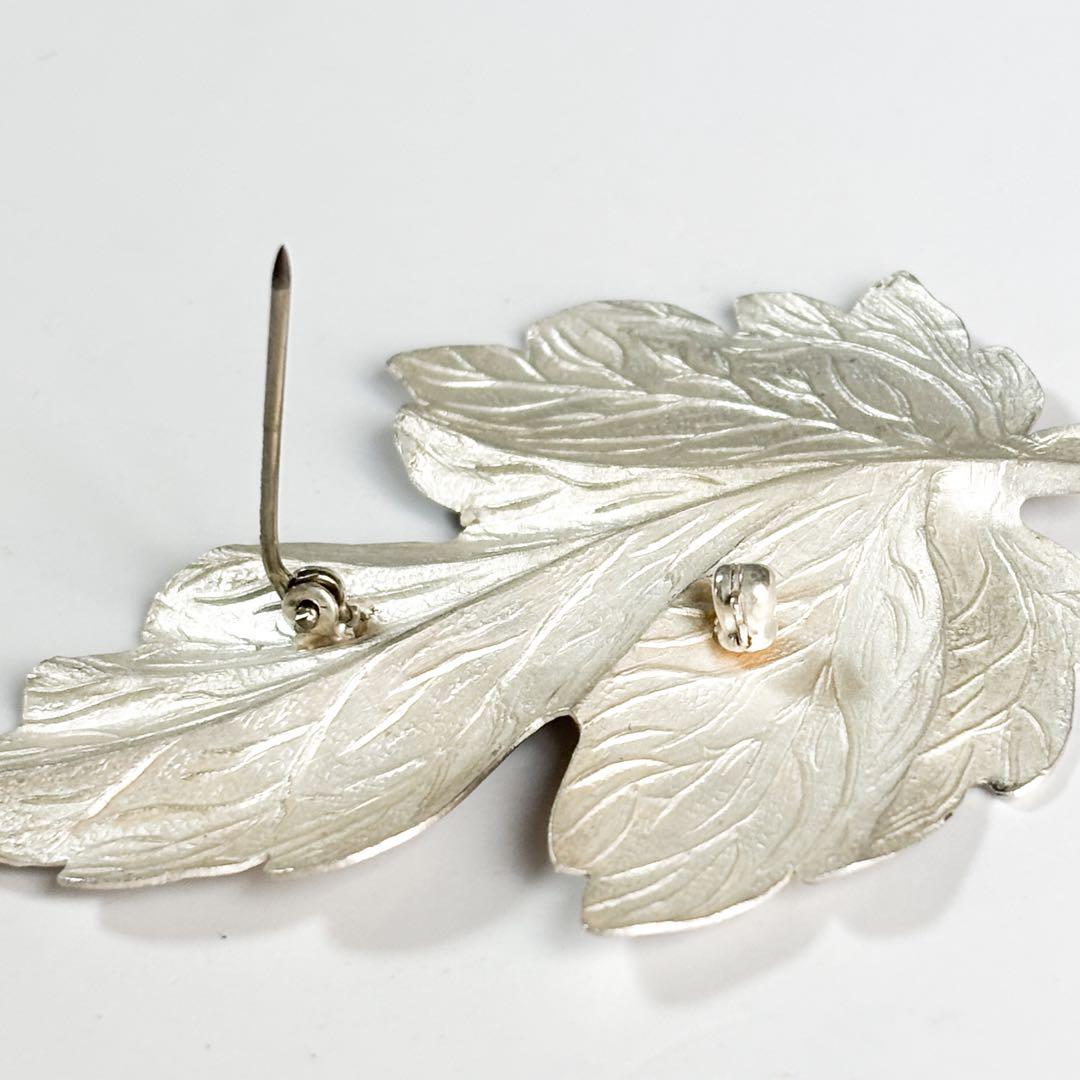 極美品★希少 大サイズ ティファニー リーフ 葉 モチーフ ブローチ SV925
