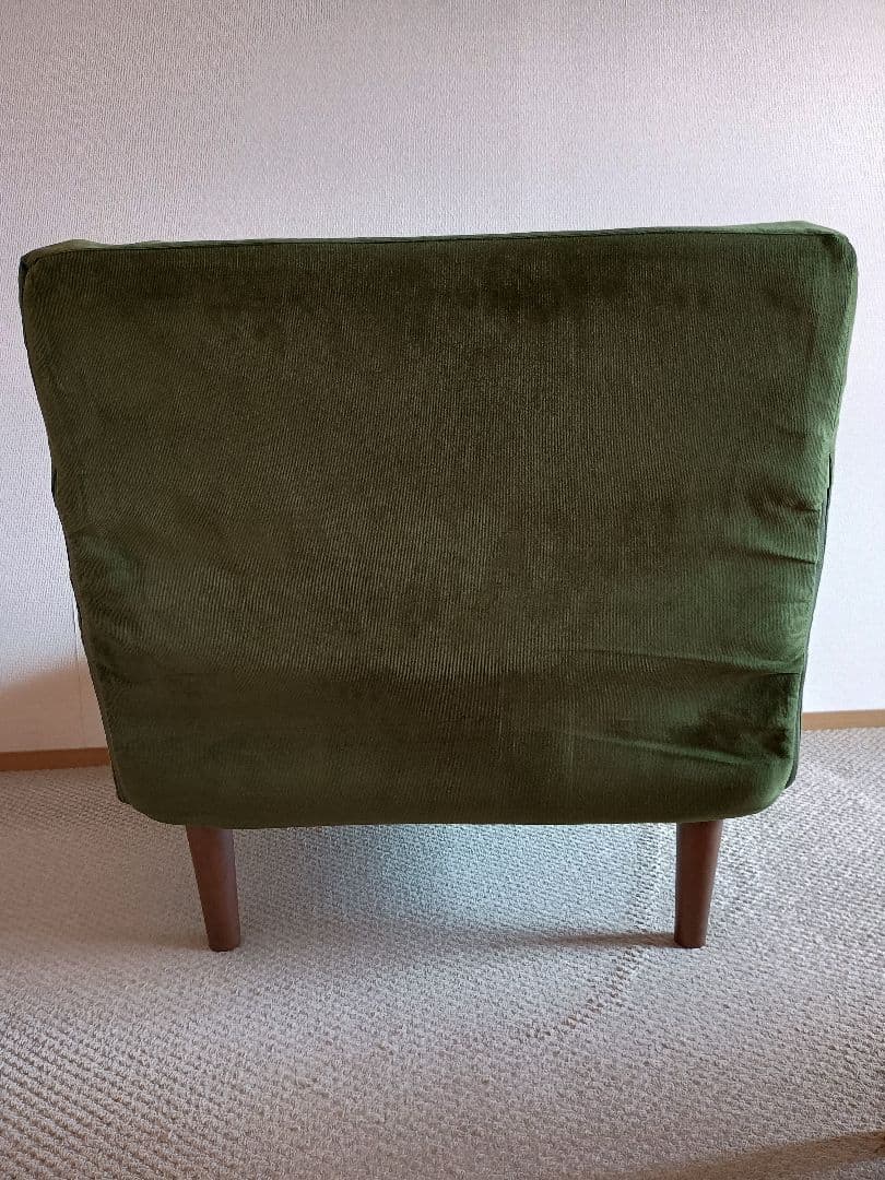 1人掛け ワイド ソファ 7段リクライニング グリーン クッション付き