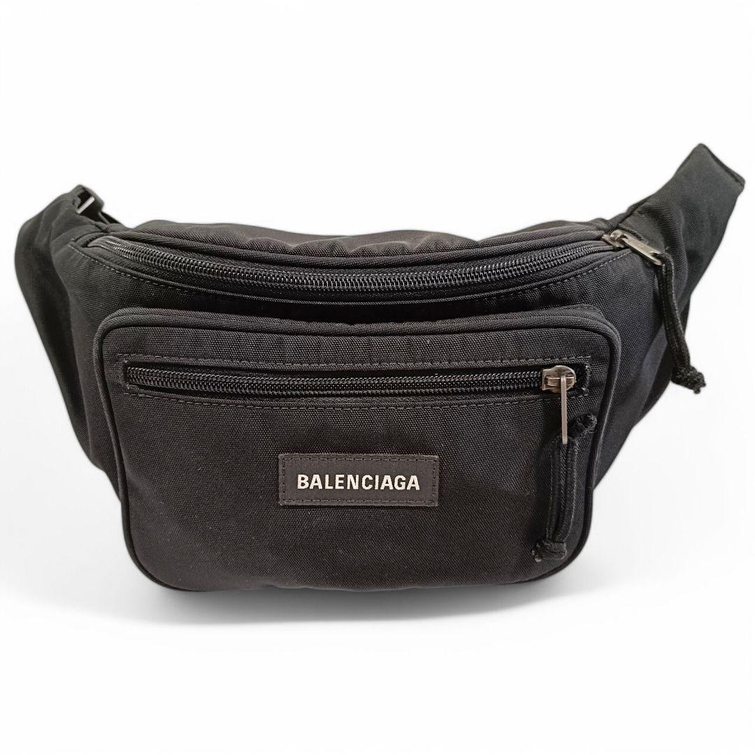 美品 正規品 バレンシアガ ウエストバッグ 黒 ブラック エクスプローラー