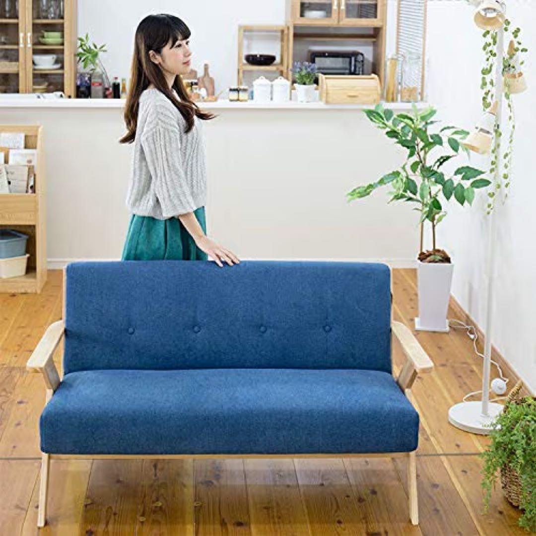 クッション2人掛けソファ/ダークブラウン