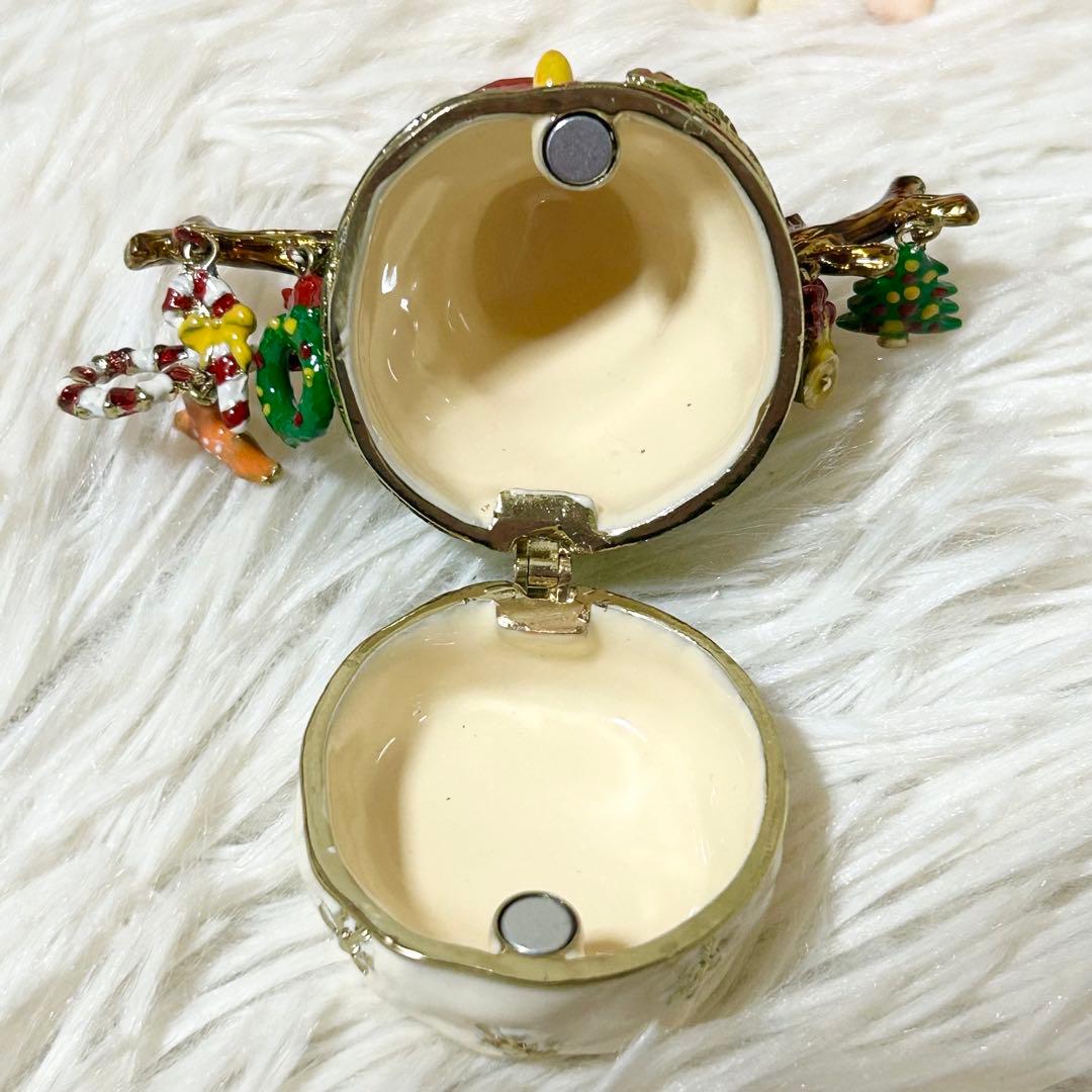 【美品】シリウス ピューター ジュエリーケース 真鍮 サンタ スノーマン お家