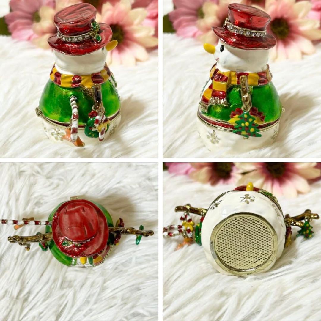 【美品】シリウス ピューター ジュエリーケース 真鍮 サンタ スノーマン お家