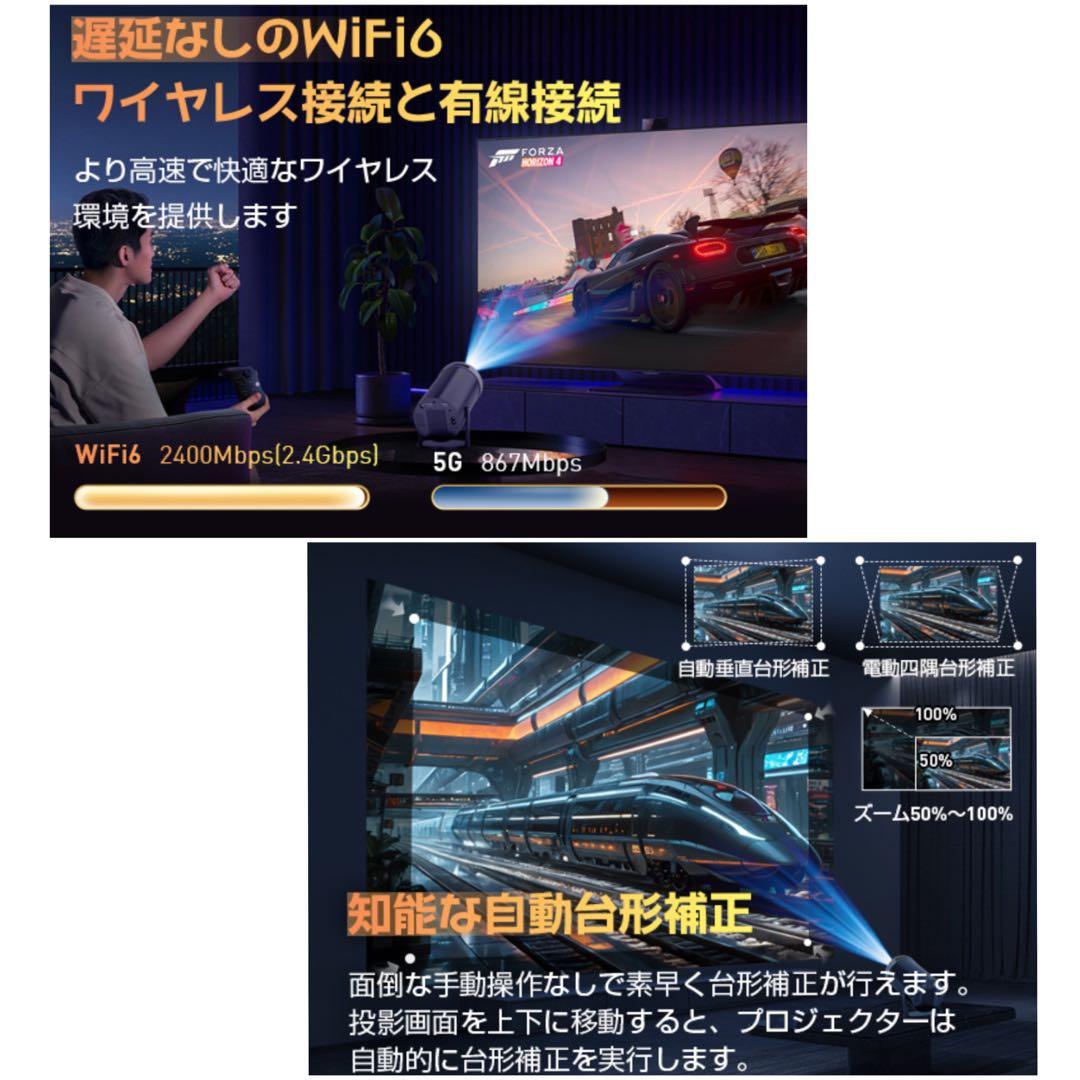 新品！プロジェクター 2025年モデル小型 4K対応最新Android TV搭載