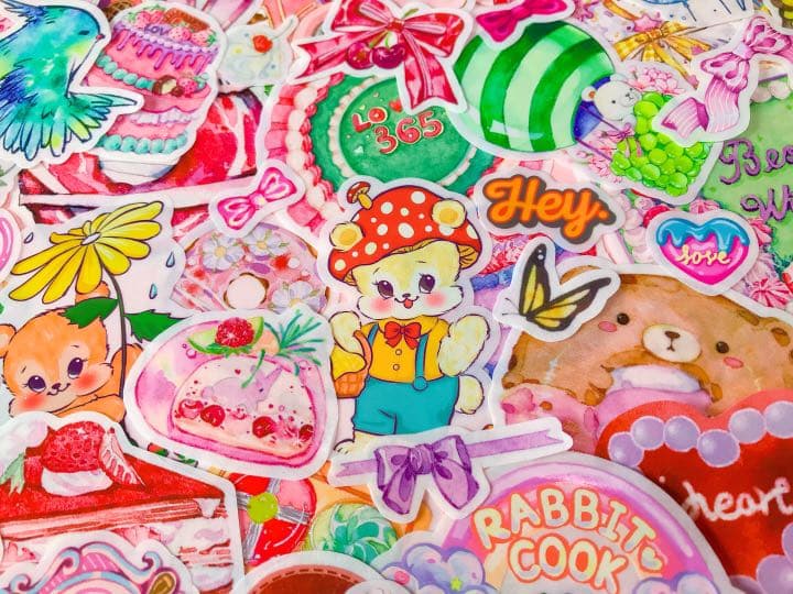 チェリー❤️フレークシール( ⸝⸝•ᴗ•⸝⸝ )カラフルなレトロアニマル♡♡