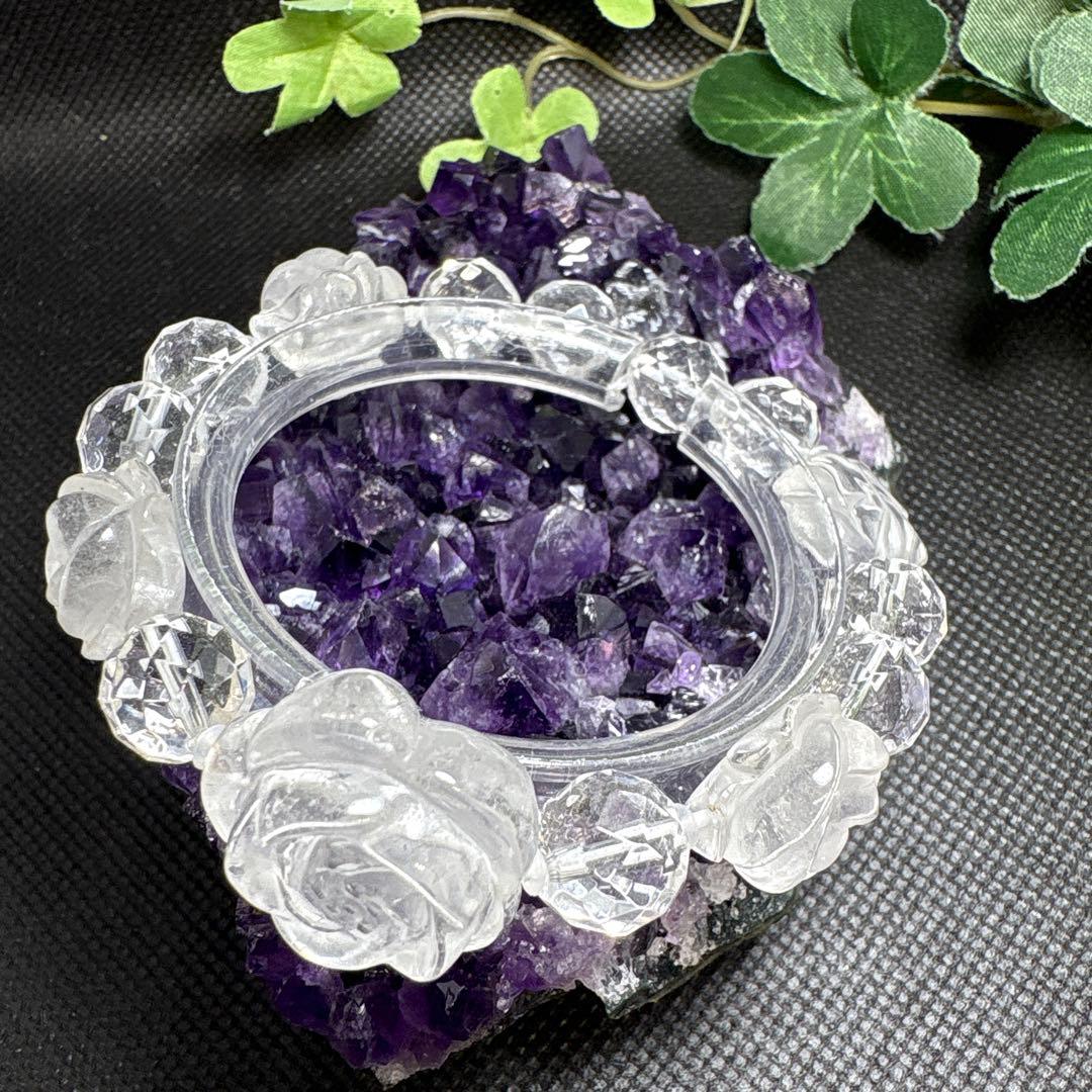 ＊野村早代様お取り置き9/4 水晶　薔薇　ブレスレット