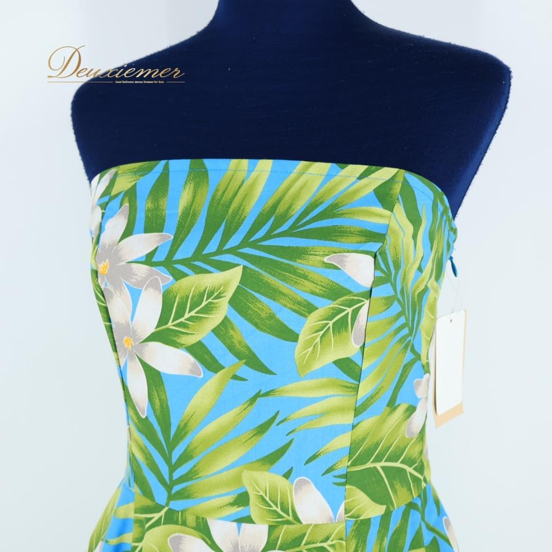 【美品 フラダンス衣装】スカイブルー Maunaloa ワンピース ドレス 水色