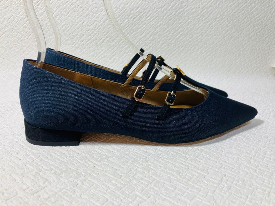 SH73◆新品◆Le Talon GRISE ダブルTストラップフラット24.0