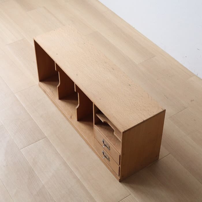 アンティーク 本棚 書棚 無塗装 ナラ材 古家具 昭和レトロ