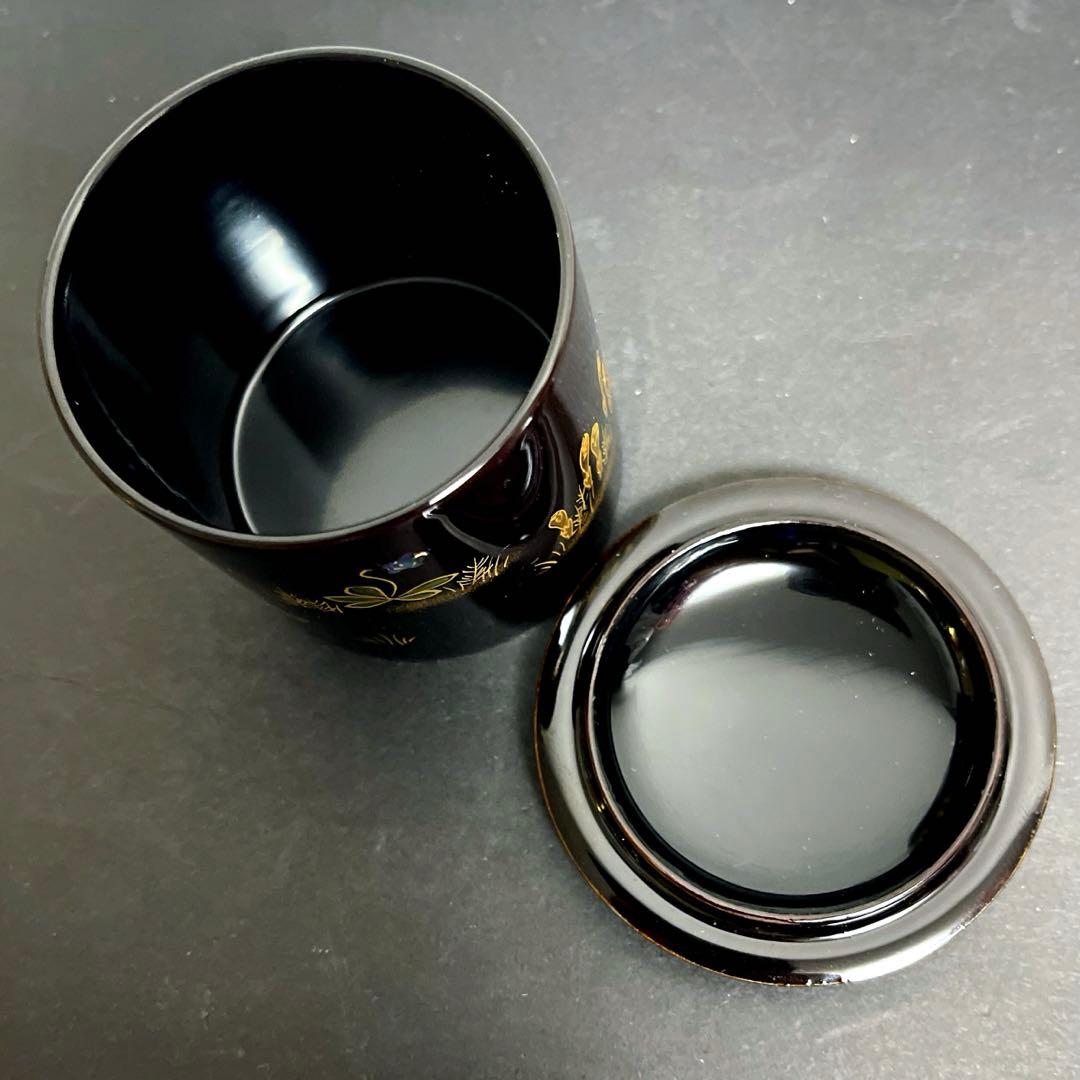 茶道具　茶入　金輪寺　春草に蝶蒔絵