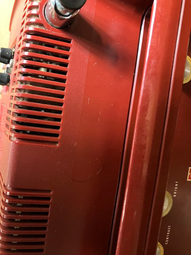 ナショナルトランジスタテレビ 昭和レトロ ブラウン管 赤（ラジオチューナー付）