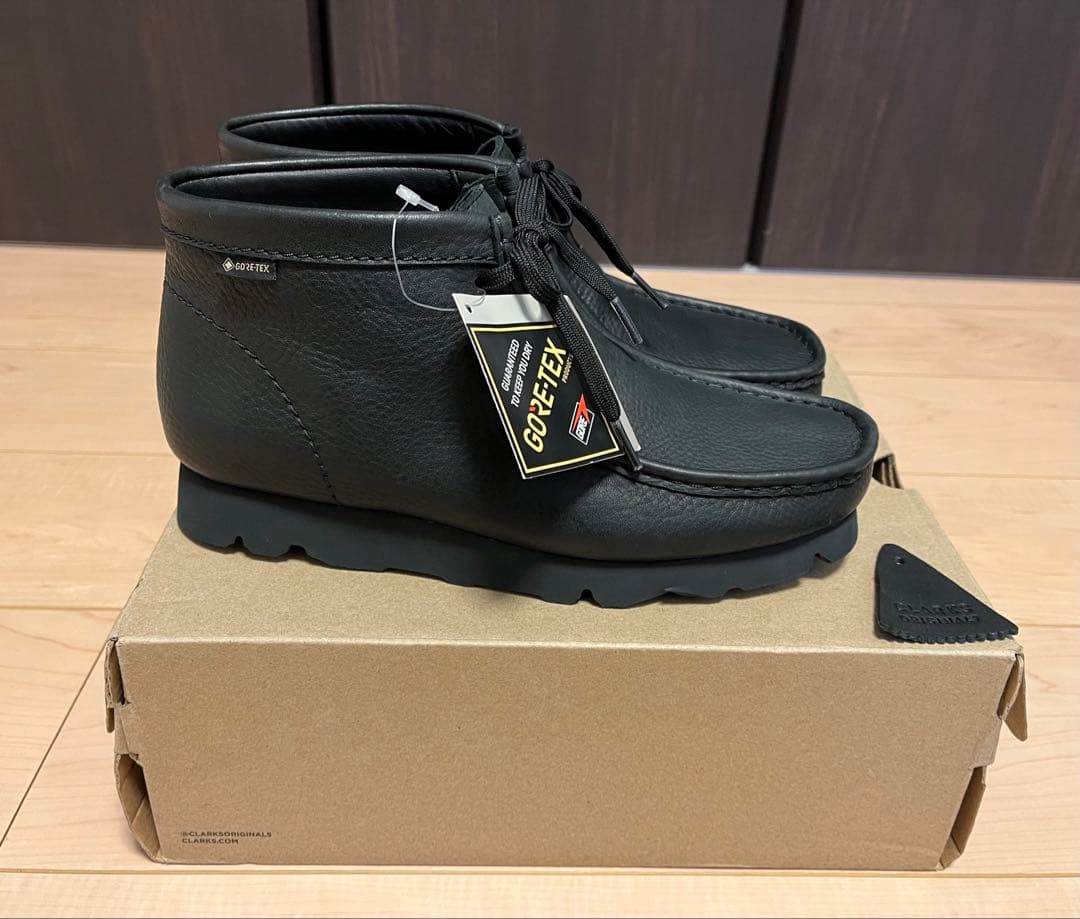 クラークス ワラビー ブーツ レザー GORETEX ブラック 25