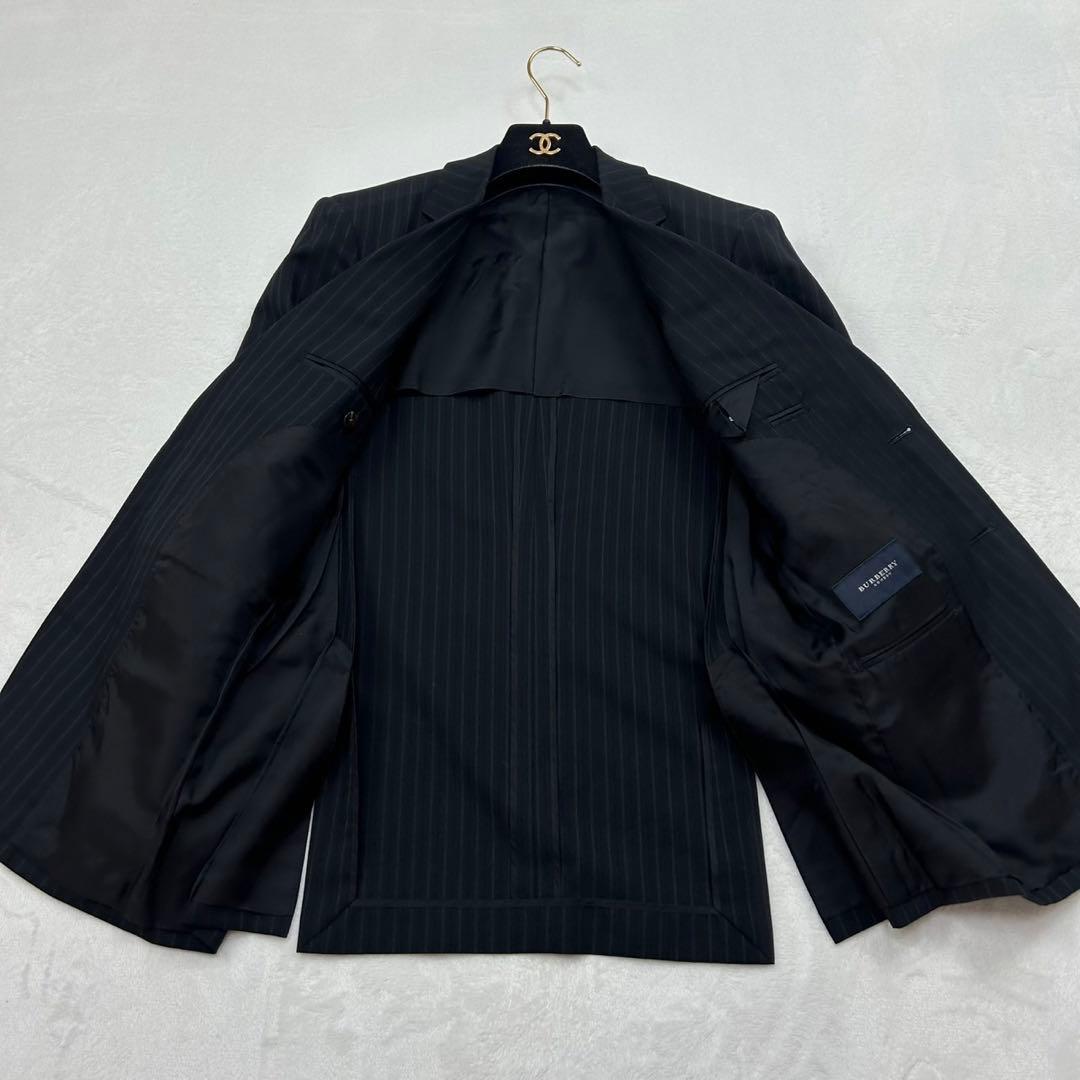 E894 美品 M 36 バーバリーロンドン シングル ストライプスーツ メンズ